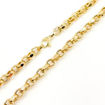 Load image into Gallery viewer, 568/A140. 14K Solid Gold Hollow Flat Cable Link Necklace