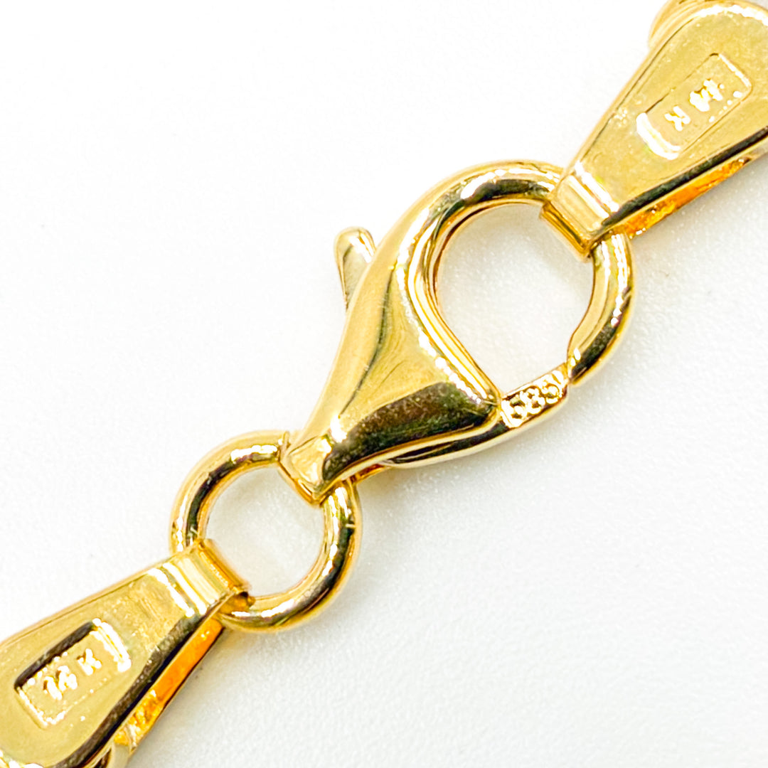 000HVH9604069. 14K Solid Gold Paperclip and Rolo Fancy Necklace