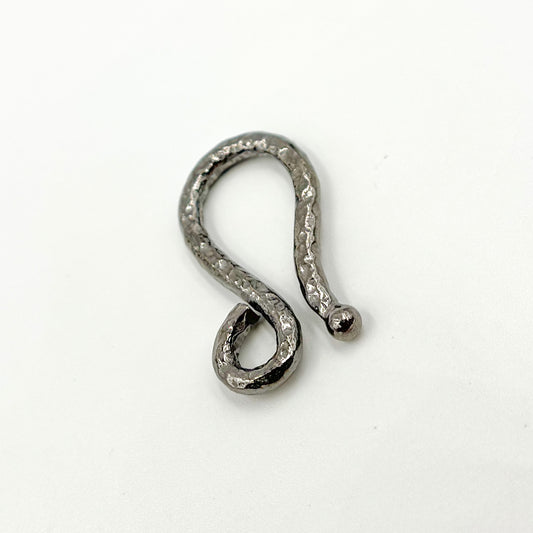 GH2BR. 22MM Black Rhodium Sterling Silver Hook Clasp