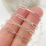 Load image into Gallery viewer, Sterling Silver Smooth Paperclip Chain
