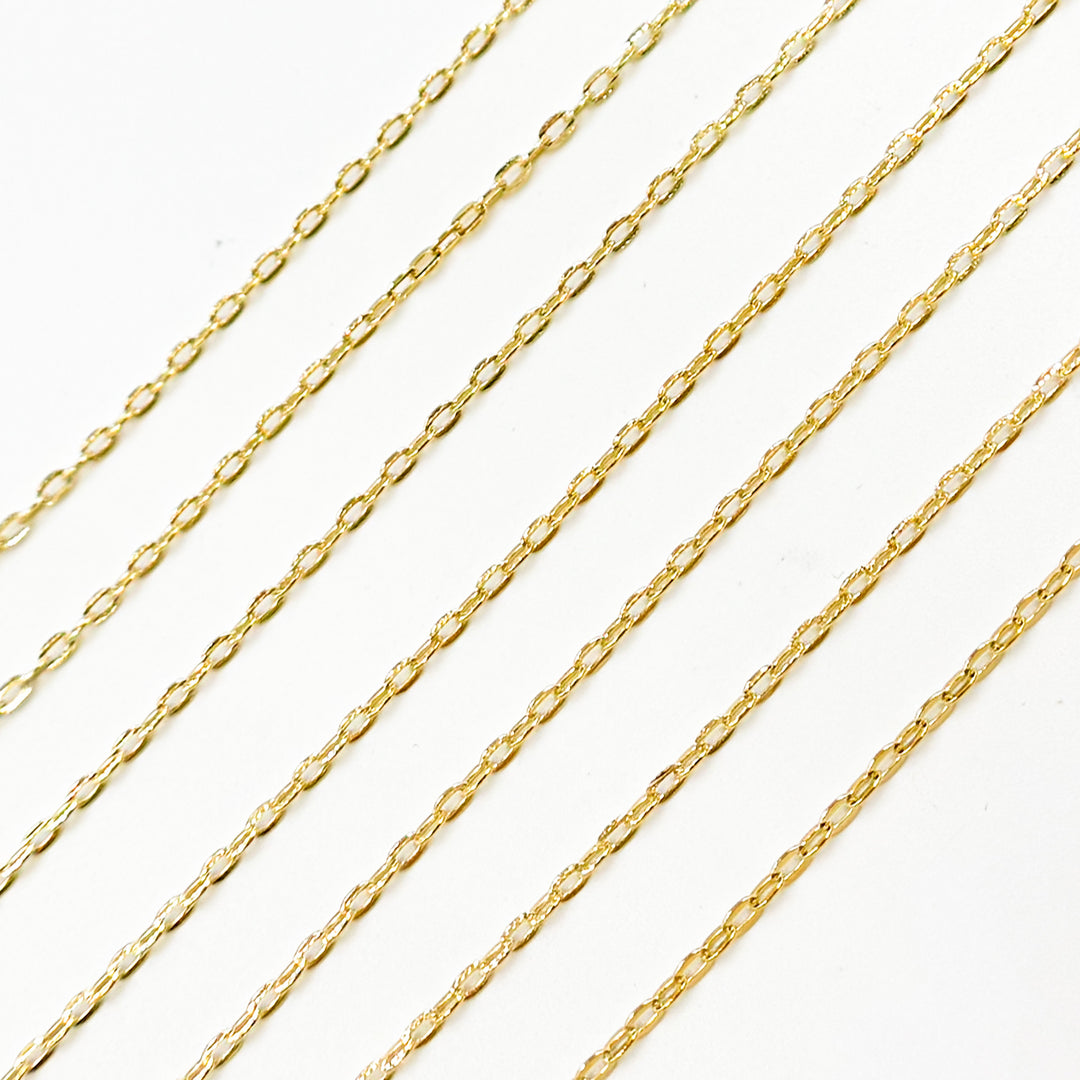 040FBFL5L913BYFT. 14K Solid Gold Flat Oval Link Chain