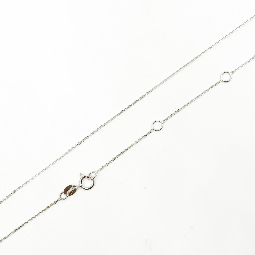 025R01T5J080WG18K. 18K White Solid Gold Cable Chain