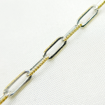 Load image into Gallery viewer, Z112GS. Two Tone Gold Plated and 925 Sterling Silver Paperclip Chain
