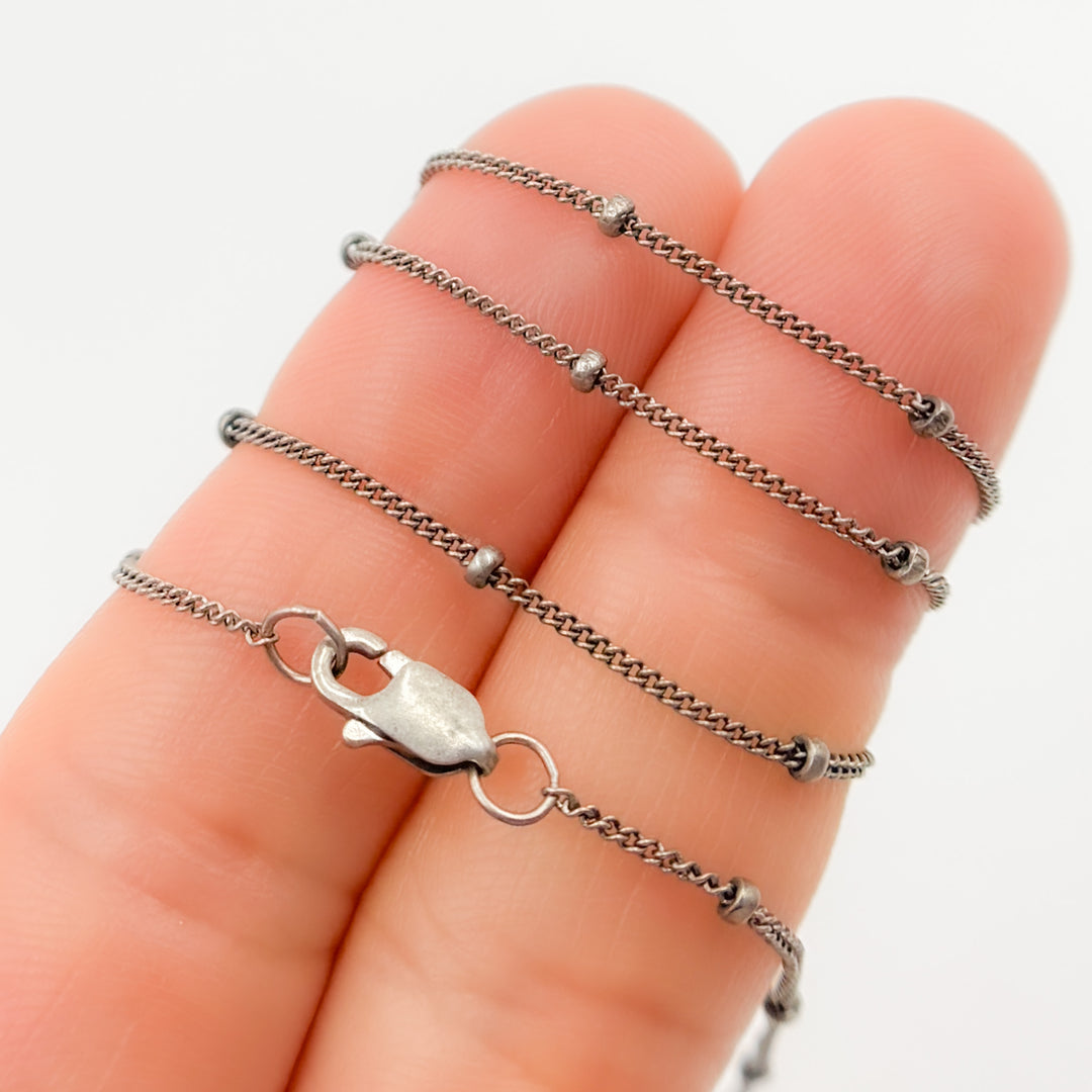 Oxidized Sterling Silver Satellite Necklace