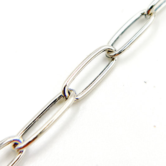 Oxidized Sterling Silver Smooth Paperclip Chain