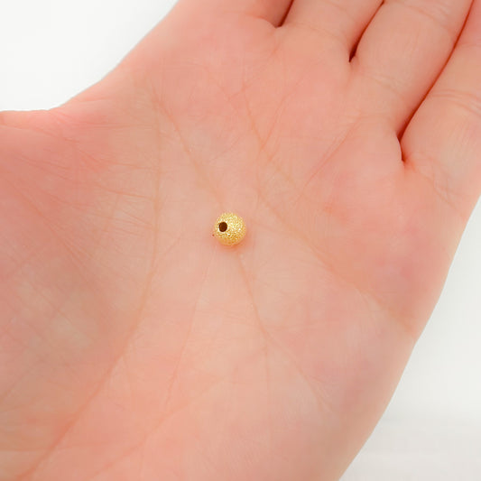 5MM Gold Plated Sterling Silver Laser Cut Beads