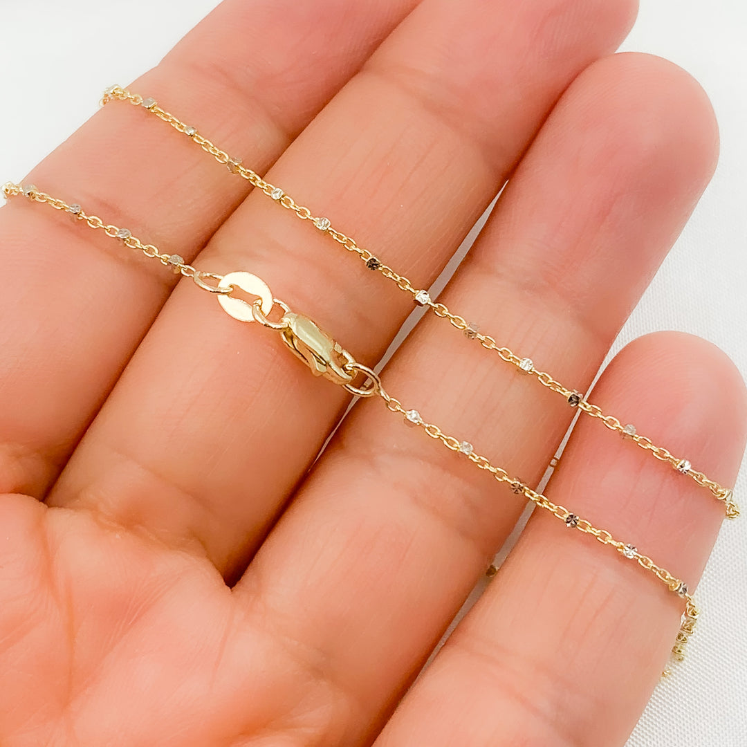 025R02S1QS4B005. 14K Solid Gold Satellite Chain