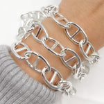 Load image into Gallery viewer, 564MTSS. Sterling Silver Hollow Smooth Marina Link Chain
