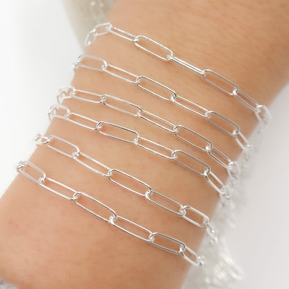 Sterling Silver Smooth Paperclip Chain
