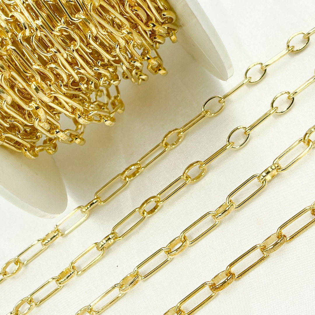 Gold Plated 925 Sterling Silver Paperclip Chain. V165GP