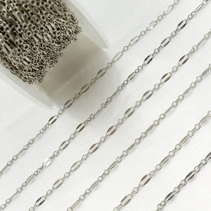 Oxidized Sterling Silver Flat Marina Chain