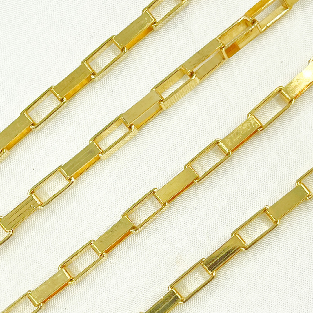 Gold Plated 925 Sterling Silver Flat Box Chain