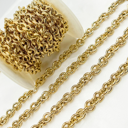 Y121GP. Gold Plated 925 Sterling Silver Hollow Smooth Circle Link Chain