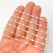 Sterling Silver White Color Enamel  Marina Link Chain