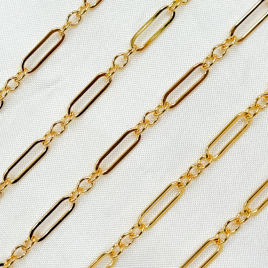 333F. 14K Gold-Filled Flat Long & Short Links Chain