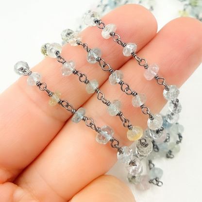 Aquamarine Oxidized Wire Chain.