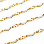 Load image into Gallery viewer, V250-WTGF. 14k Gold Filled  White Color Enamel Satellite Cable Chain
