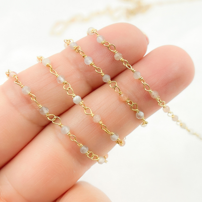 Multi Moonstone Wire Chain