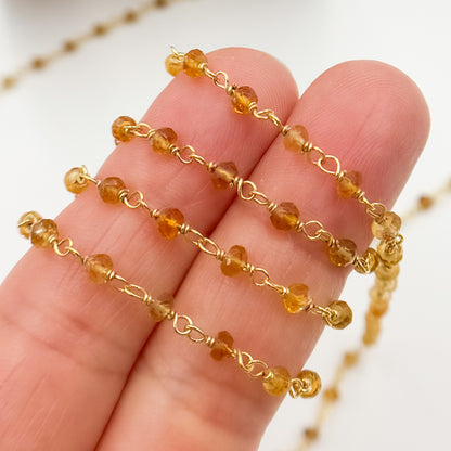 Citrine Wire Wrap Chain