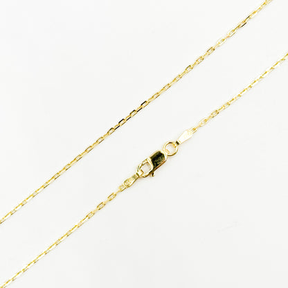 040FFCLT518K. 18K Solid Yellow Gold Cable Link Chain