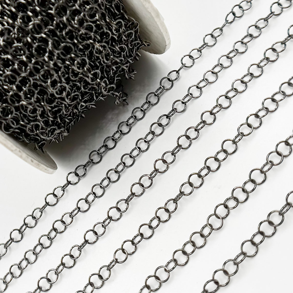 Black Rhodium Sterling Silver Cable Chain