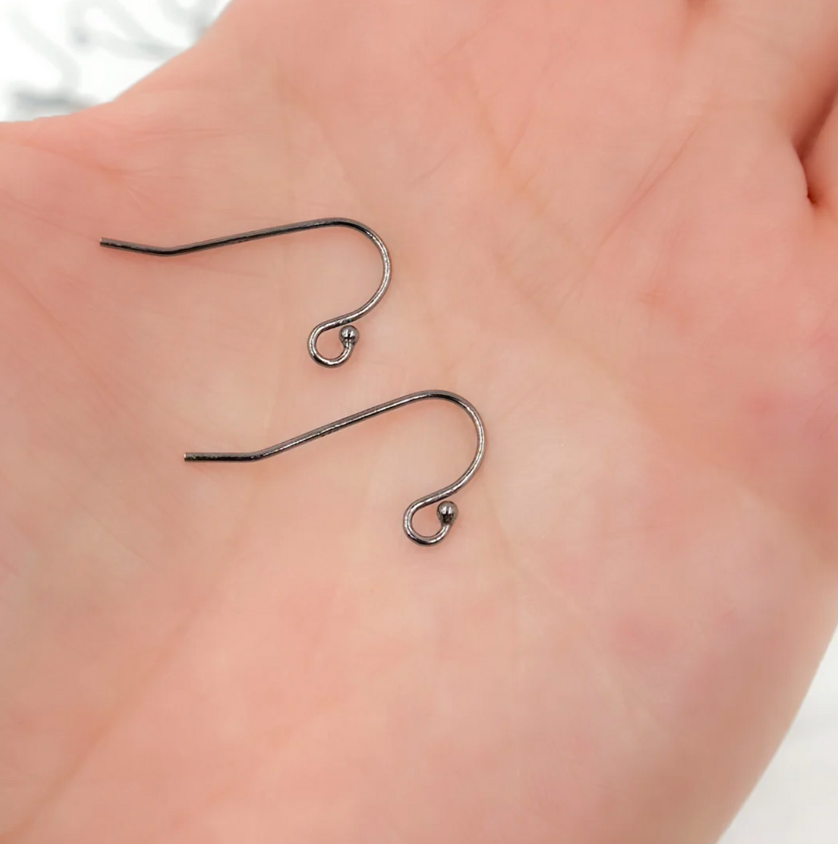 Oxidized Sterling Silver Ball End Ear Wire