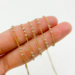 Load image into Gallery viewer, XM/S1327CF/29. 14k Gold Filled Curb Chain and 3 Sterling Silver Beads in Between