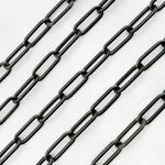 Load image into Gallery viewer, Black Rhodium 925 Sterling Silver Matt Flat Paperclip Chain