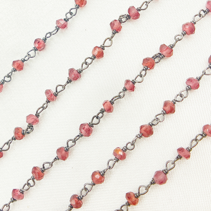Garnet Oxidized Wire Chain.