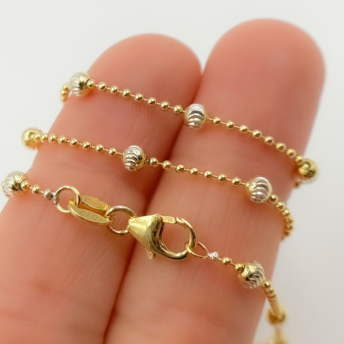 Sterling Silver Gold and Silver Necklace Satellite