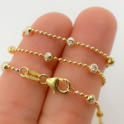 Sterling Silver Gold and Silver Necklace Satellite