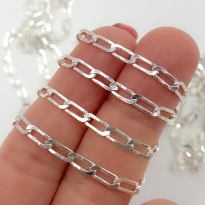 Sterling Silver Flat Curb Chain