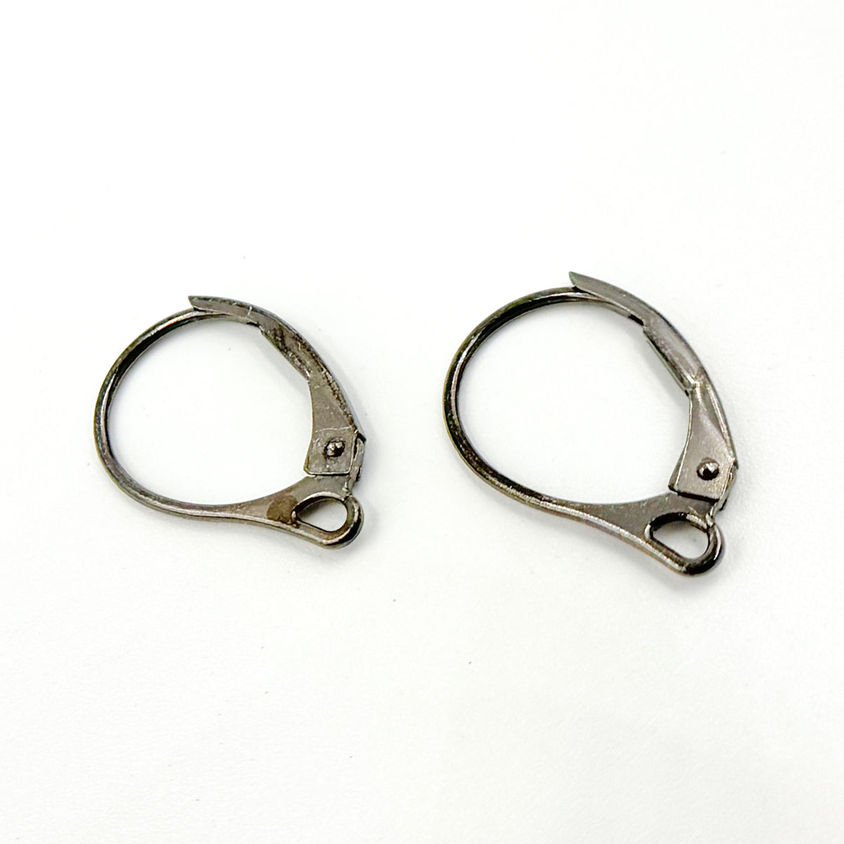 Black Rhodium Sterling Silver Plain Lever Back Ear Wire