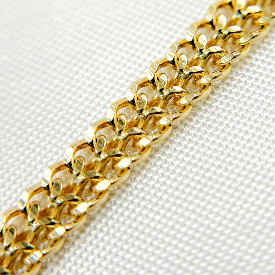 050HARWA1L136 Bracelet. 14K Solid Gold Flat Curb Bracelet