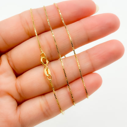 050VED18K. 18K Solid Gold Box Chain