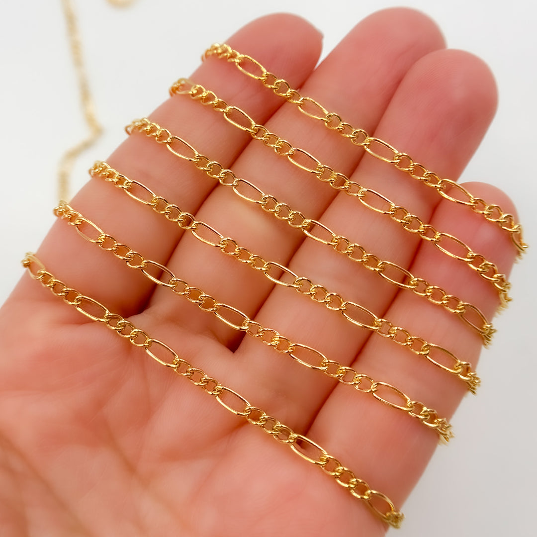 2431C. 14K Yellow Gold Filled Figaro Style Chain