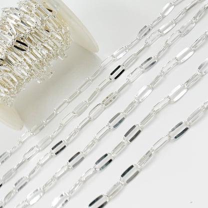Sterling Silver Flat Paperclip Chain