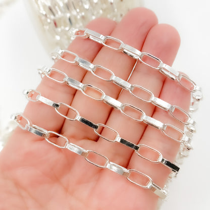 Sterling Silver Flat Oval Cable Chain