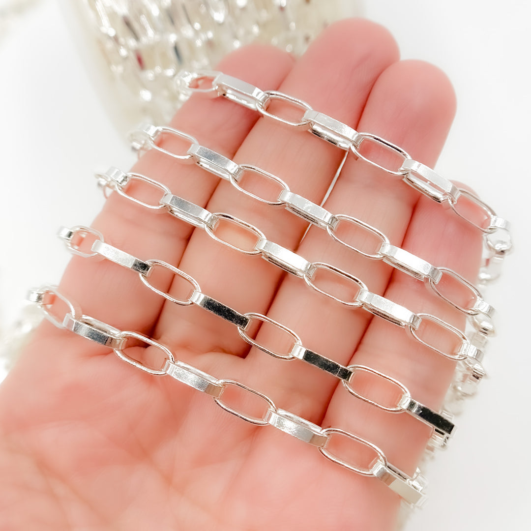 Sterling Silver Flat Oval Cable Chain