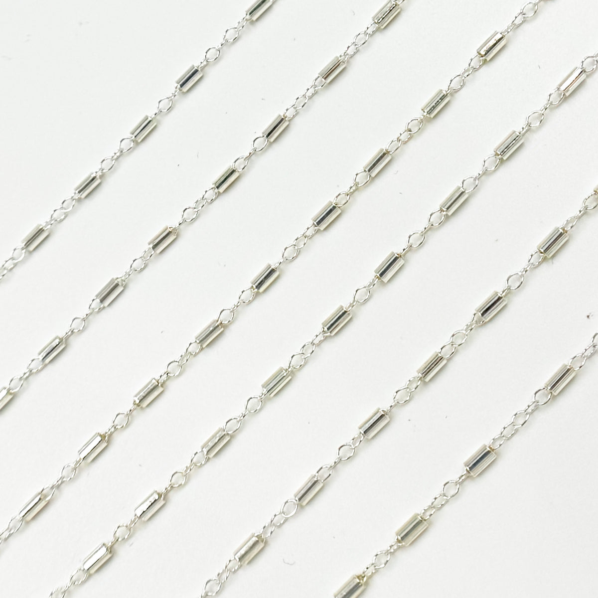 Sterling Silver Satellite Bar Link Chain