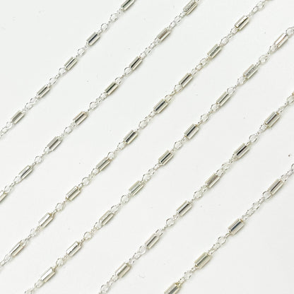 Sterling Silver Satellite Bar Link Chain