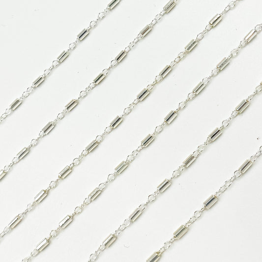 Sterling Silver Satellite Bar Link Chain