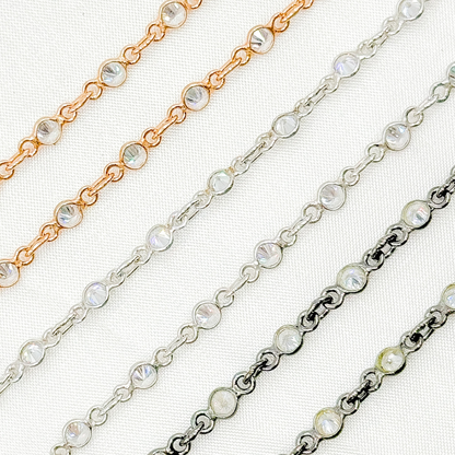 Cubic Zirconia Round Shape Connected Chain