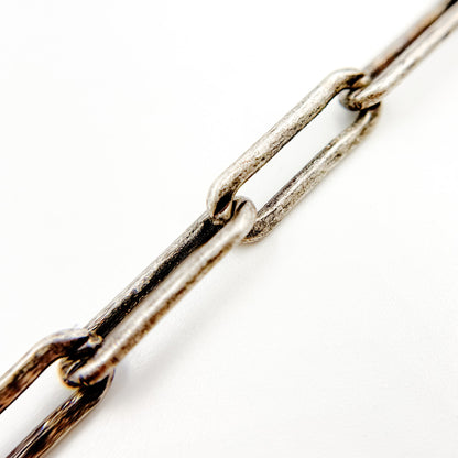 Oxidized Sterling Silver Matt Paperclip Chain
