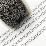 Load image into Gallery viewer, lack Rhodium Sterling Silver Oval Link Chain
