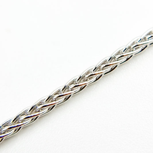 035SP3TFWG. 14K White Solid Gold Wheat Chain
