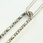 Load image into Gallery viewer, V3SB1. Black Rhodium 925 Sterling Silver Smooth &amp; Diamond Cut  Paperclip Chain
