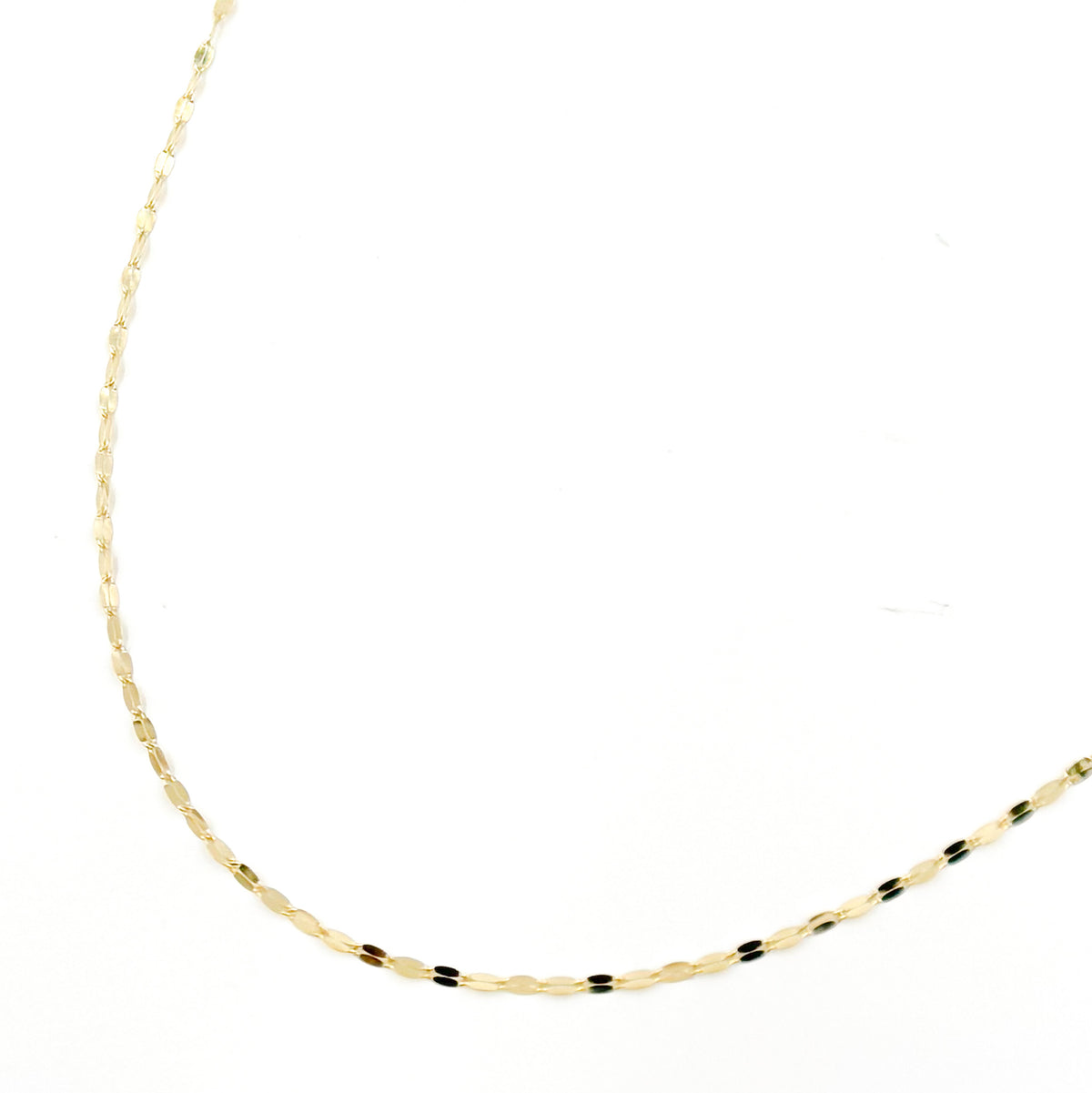 14K Solid Gold Flat Marina Chain
