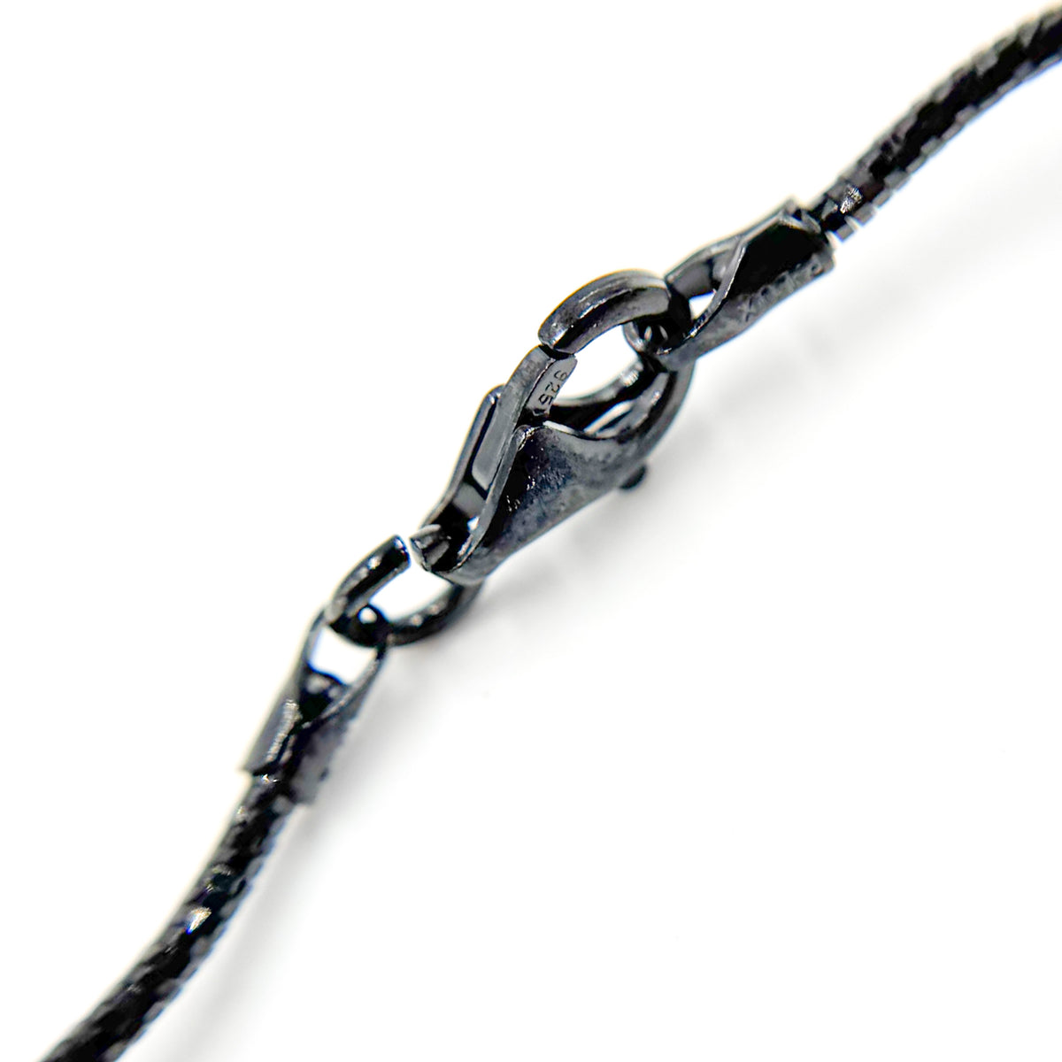 Black Rhodium Sterling Silver Snake Omega Necklace