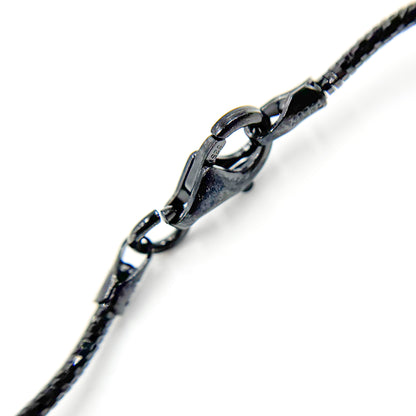 Black Rhodium Sterling Silver Snake Omega Necklace